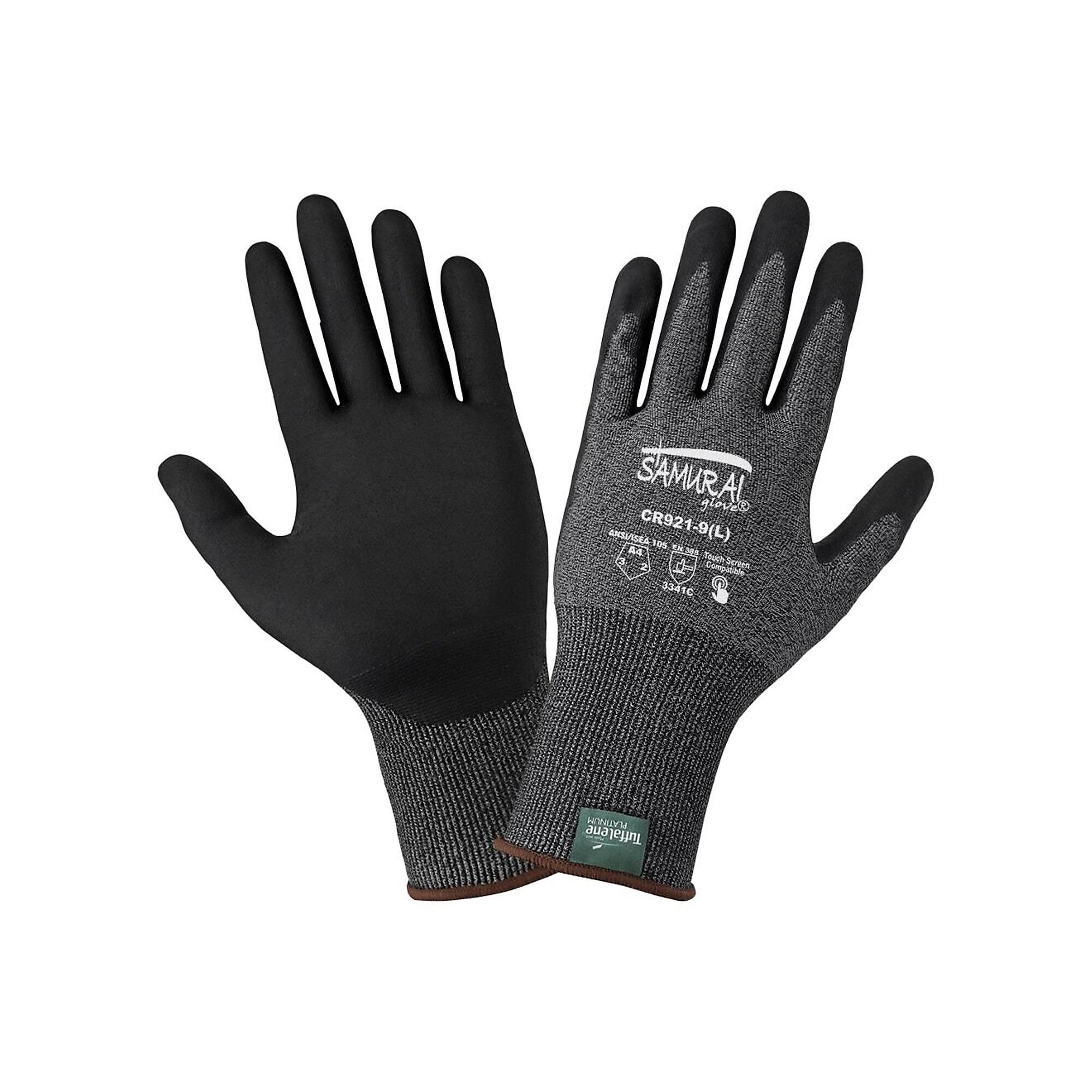 Global Glove 21ga UHMWPE, Nitrile Coated, A4 Cut Resist Gloves - 12 Pairs